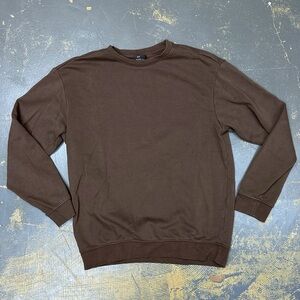 H&M Pullover Crew Neck Sweater Cotton Small Brown Travis Scott